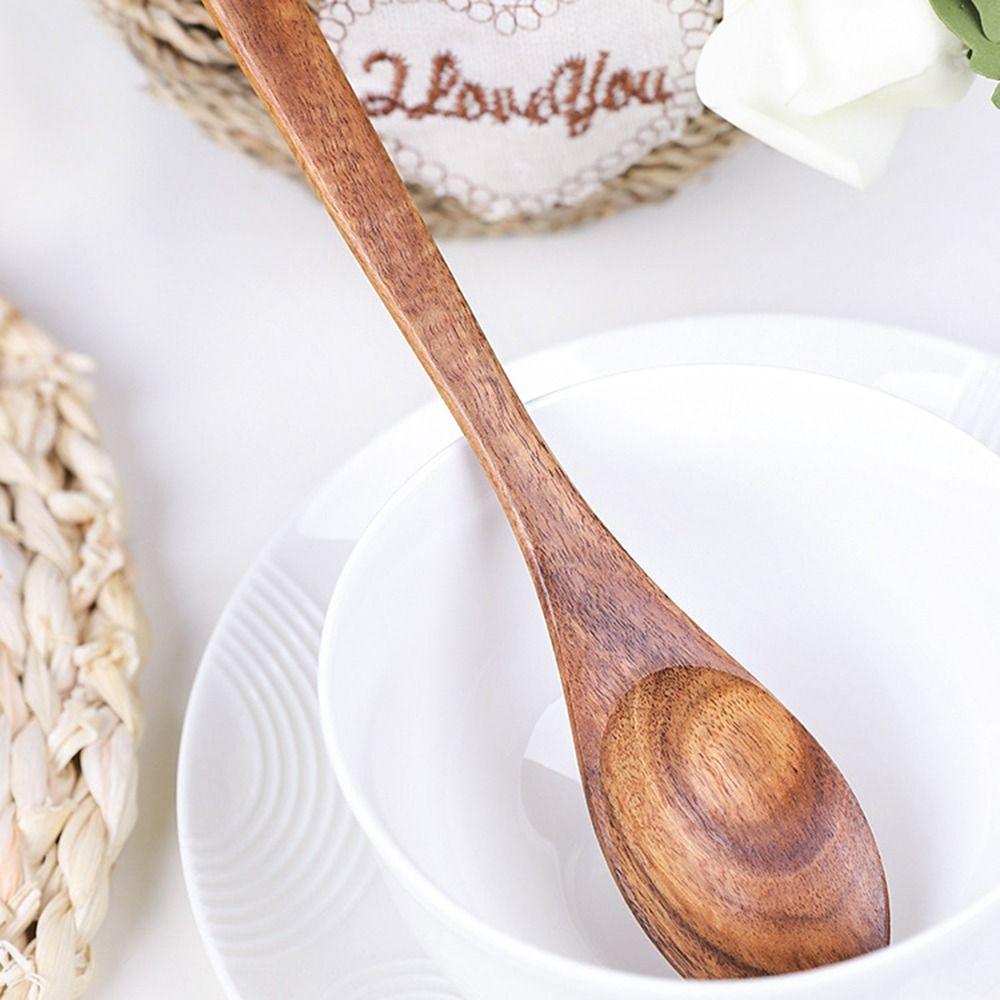 Reuseable Home Portable Acacia Wooden Flatware Utensils Set Cutlery Tableware Knife Fork Spoon
