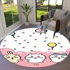 Chiikawa runder Teppich, Teppich für Wohnzimmer Schlafzimmer Sofa Spielzimmer Dekor, rutschfeste Bodenmatte