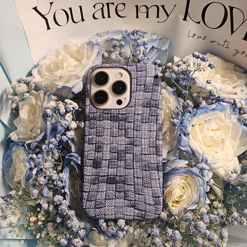 

Клетчатая кожаная текстура подходит для чехла для телефона iPhone 15promax, iPhone13 полузакрытый 12/11 простой чехол iPhone X/Xs Universal