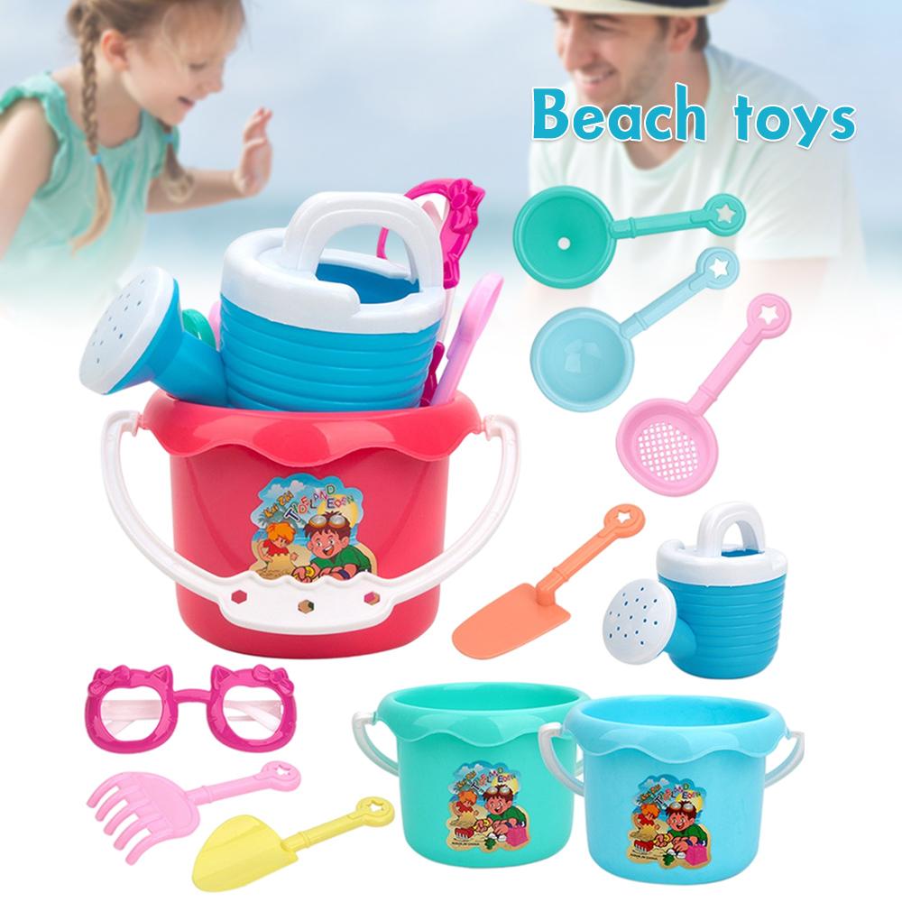 Multicolour Beach Toys Set Reusable Beach Bucket Shovel Water Toys For Children