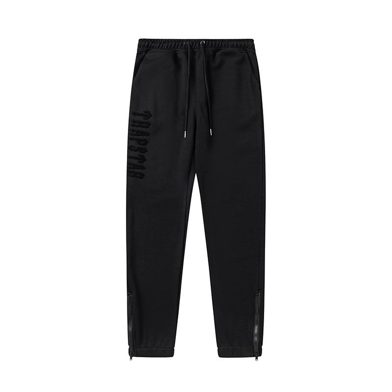 Trapstar towel embroidered letters fleece-lined zipper jacket, hooded sweatshirt pants, couple set