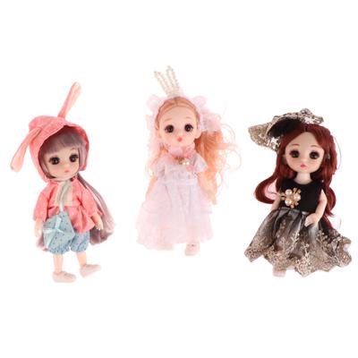 Innovative 16Cm Moveable Joint Lolita Doll Princess Set Newest Cartoon Make Up Dress Toys Changeable Children Girls Gift