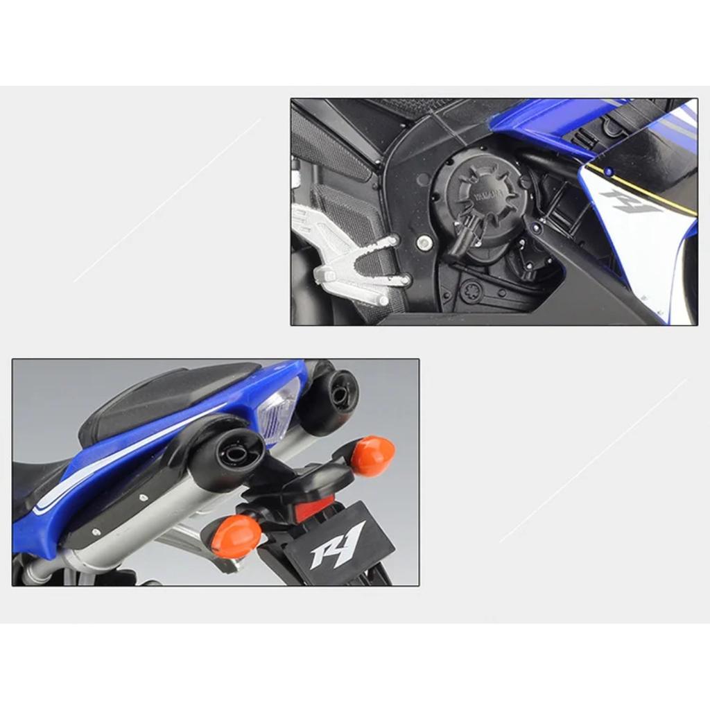 WELLY 1/10 YAMAHA YZF-R1 Alloy Racing Motorcycle Model Diecasts Metal Sports Motorcycle Model High Simulation Childrens Toy Gift