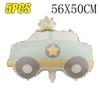 Cute Cartoon Frosted Aluminum Film Balloon Rainbow Police Car Plane Bear Birthday Balloon Party Layout Scene Decoration