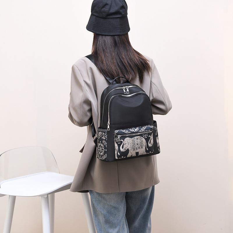 Schoolbag Women's Backpack Large Capacity Multi-purpose Casual Double Back Korean Summer Travel Retro Portable Hand Carry Crossbody Backpack