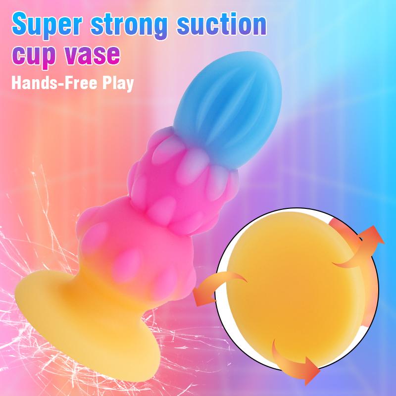 MoDi Luminous Anal Plug Small Dildos For Women Men Buttplug With Suction Cup Sex Tool Adult Silicone Dildo Anal Dilator Sex Toys