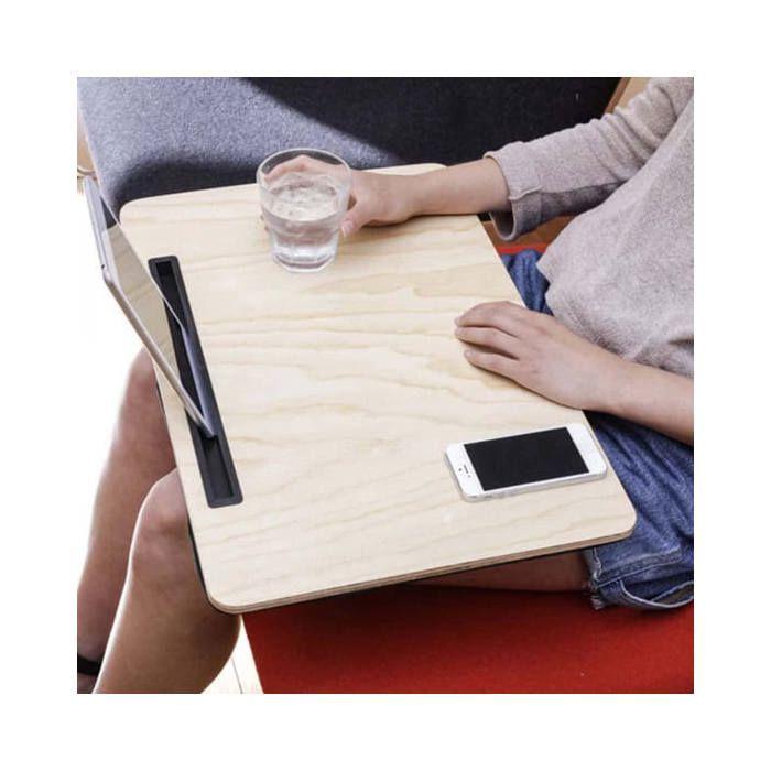 Support pour Tablette - Kikkerland - 50 cm - Bois Noir - Surface pour manger - Pratique