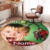 Custom Name Home Alone Printed Round Rug Carpet Chair Rug Area Rug Entryway Doormats,for Office Chair Living Room Bedroom Kitchen Room.