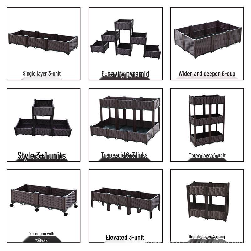 Extra-Large Thickened Plastic Balcony Planter Box - Outdoor Gardening Pot