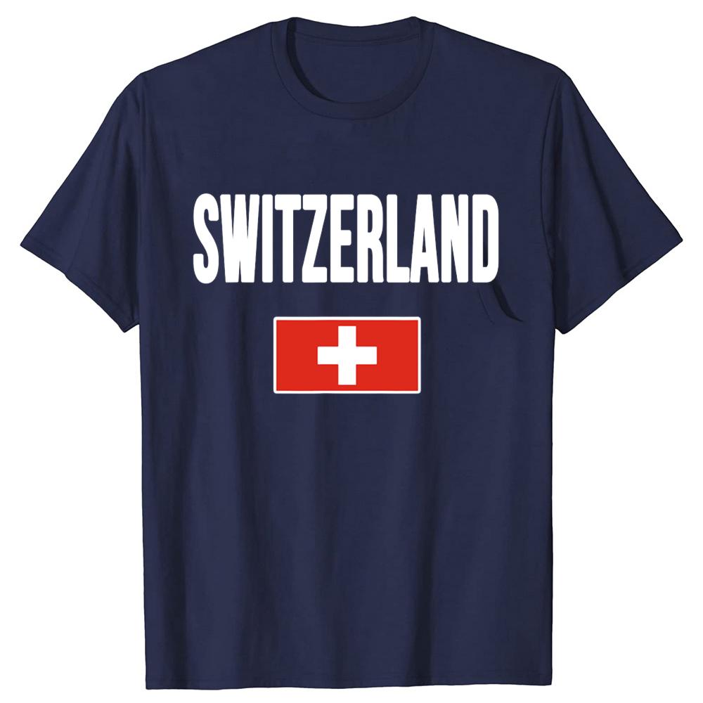 Funny Switzerland Swiss Flag Graphic T-shirts Tshirt Men Women's Fashion Casual Oversized 100% Cotton T Shirt