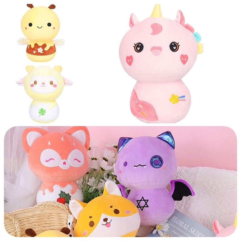 Adorable Mushroom Animal Plush Toy Cute Bee, Bat, Fox, Lamb Home Decor