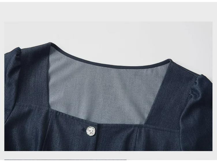 [In Stock] Plus Size Women's Retro Denim-Look Top & Wide-Leg Pants Summer Slimming Set 6160