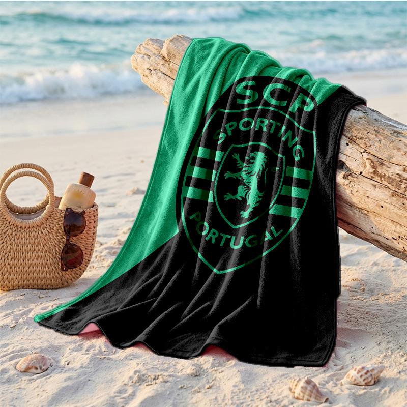 Telo Mare in Microfibra con Stampa Sporting CP FC Asciugatura Rapida Assorbente Grande per Spiaggia Nuoto Viaggio