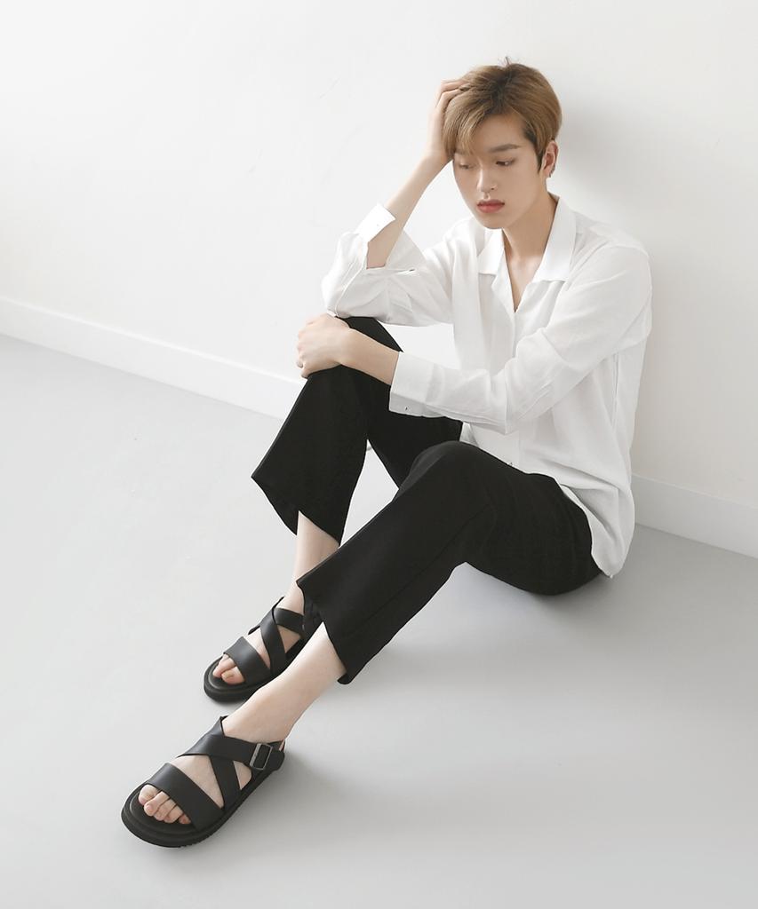 Wetheroad Wtrd4109 Aiden Cross Sandals Matte Black [230~290Mm]