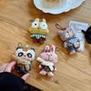 Forest Style Cloth Animal Plush Keychain Cute Rabbit Cat Panda Bear Fabric Doll Bag Pendant Car Keychain Backpack Hanging Decor