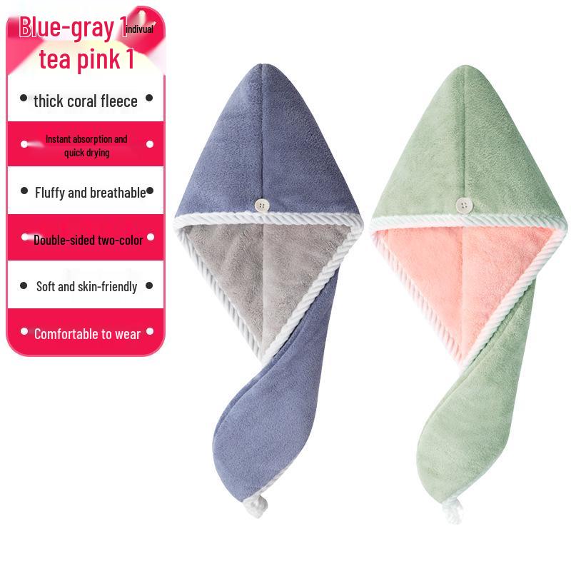 Double-Layer Absorbent Women's Quick-Dry Hair Wrap Towel - New Style Bath Cap