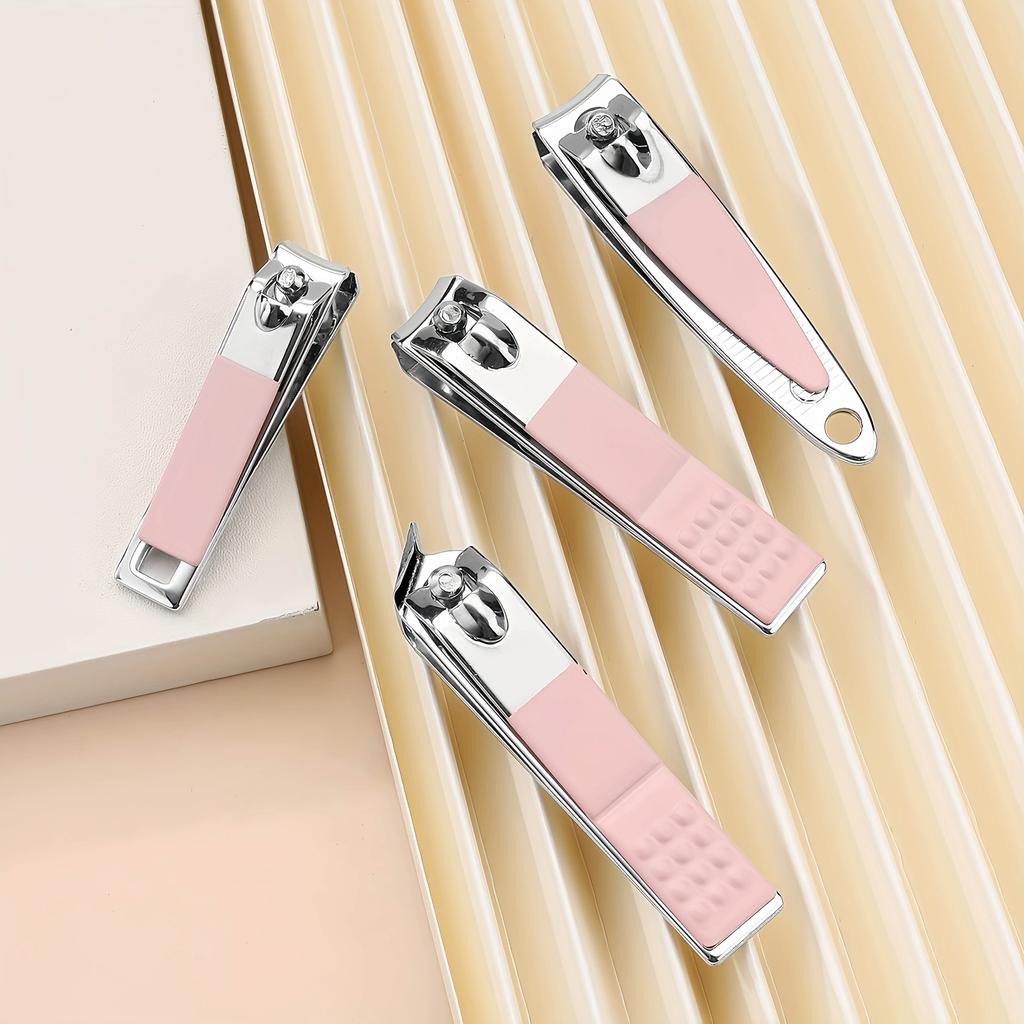 Stainless Steel Nail Clipper Set with Storage Ergonomic Design Straight Blade Durable Manicure Tool Christmas Gift