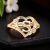 Vintage Hollow Letter S Cute Small Flower Opening Rings For Women Antique Gold Color Wedding Bands Party Jewelry Versatile Gifts