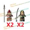 N511U-518U N335-337 Mittelalterliche Burg Ritter Bausteine Figuren Vierseitiger UV-Druck Waffen Zubehör Spielzeug Kindergeschenke F030