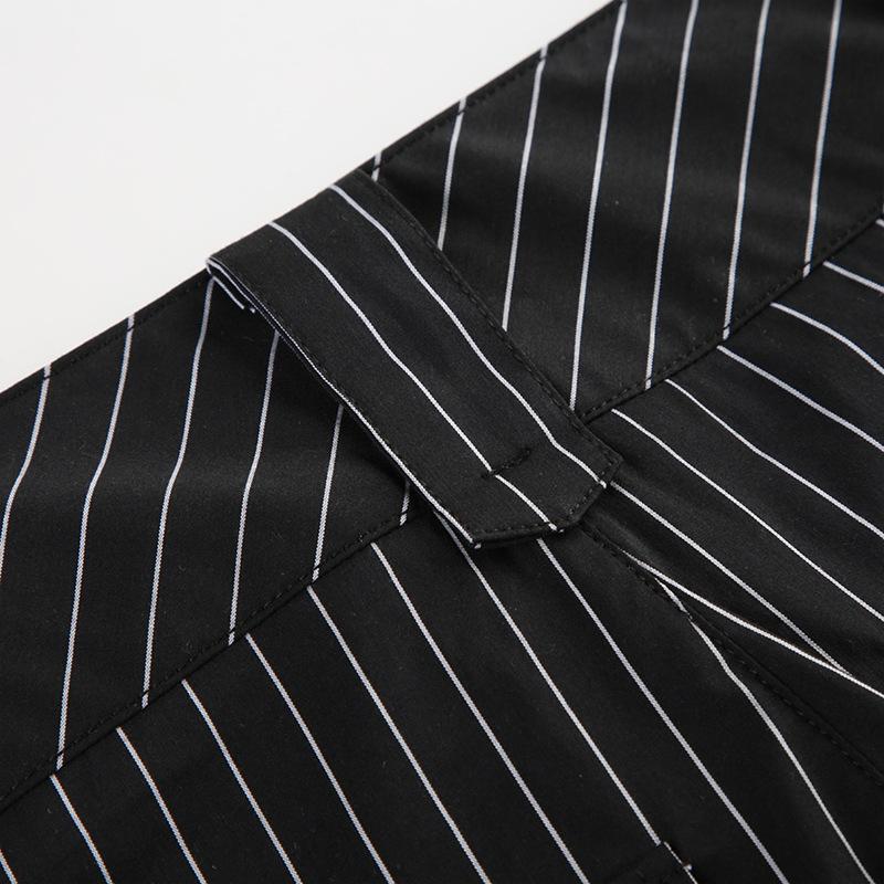 Vintage Pinstripe Contrast Color Flare Pants Women High Waist Slim Fit Y2K Streetwear Bell Bottom Trousers