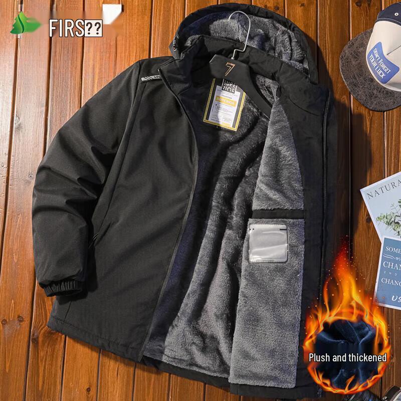 FIRS Men's Hooded Fleece Lined Winter Cotton Jacket