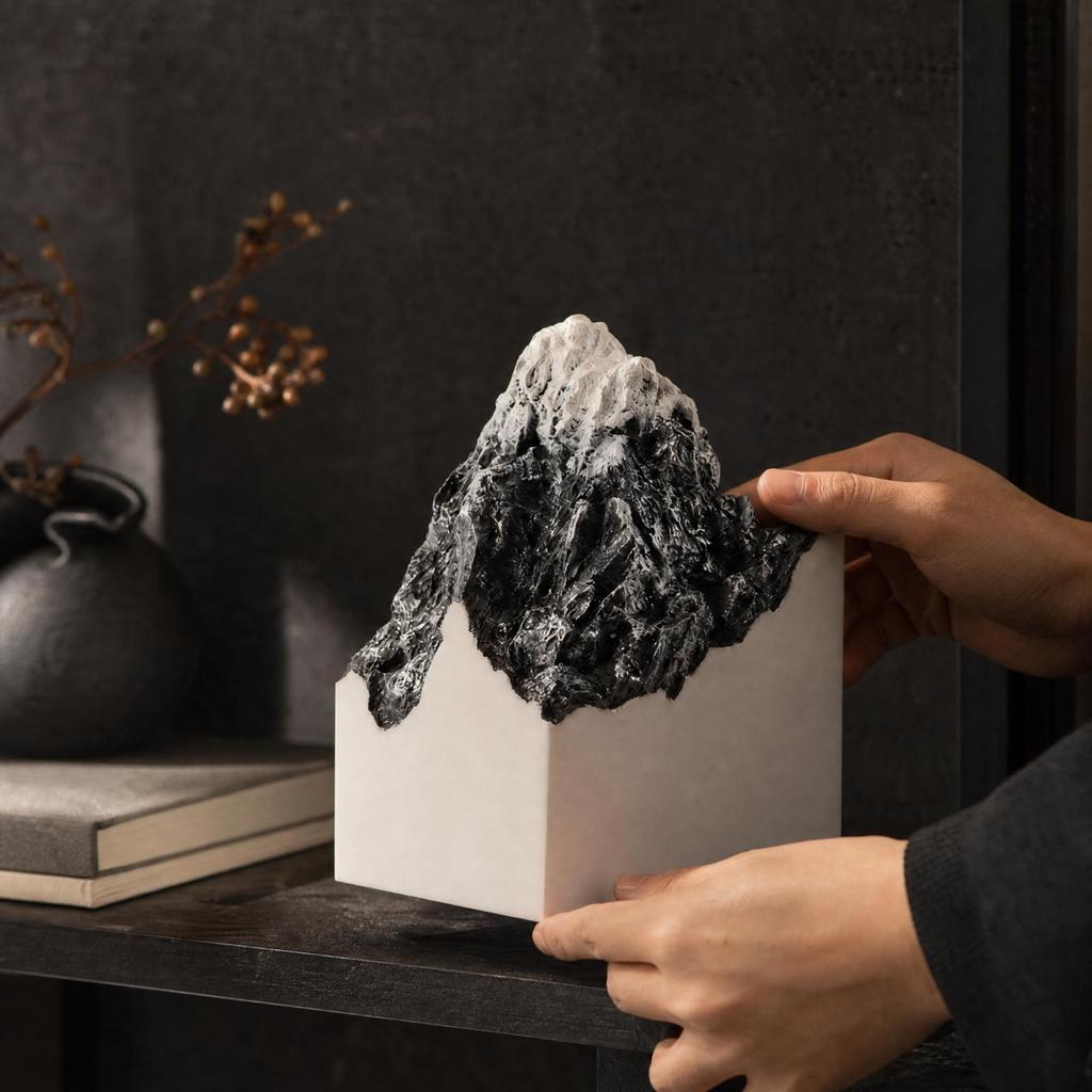 Chinese-Style Mountain Landscape Ornament Vertical for Guesthouse