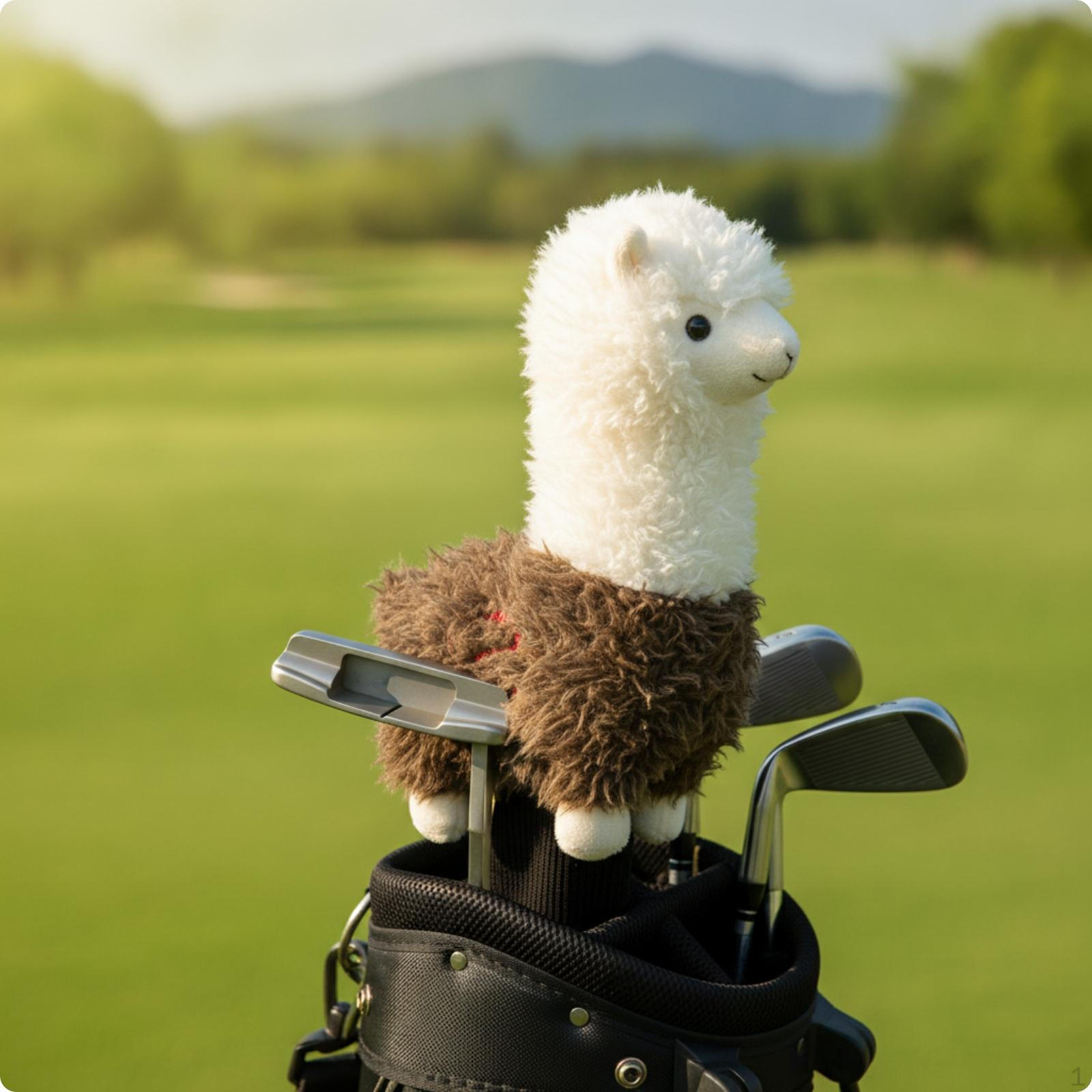 Alpaka Golf Schlägerhaube Flauschiges Tier Putter Stilvoll für Golfer gray