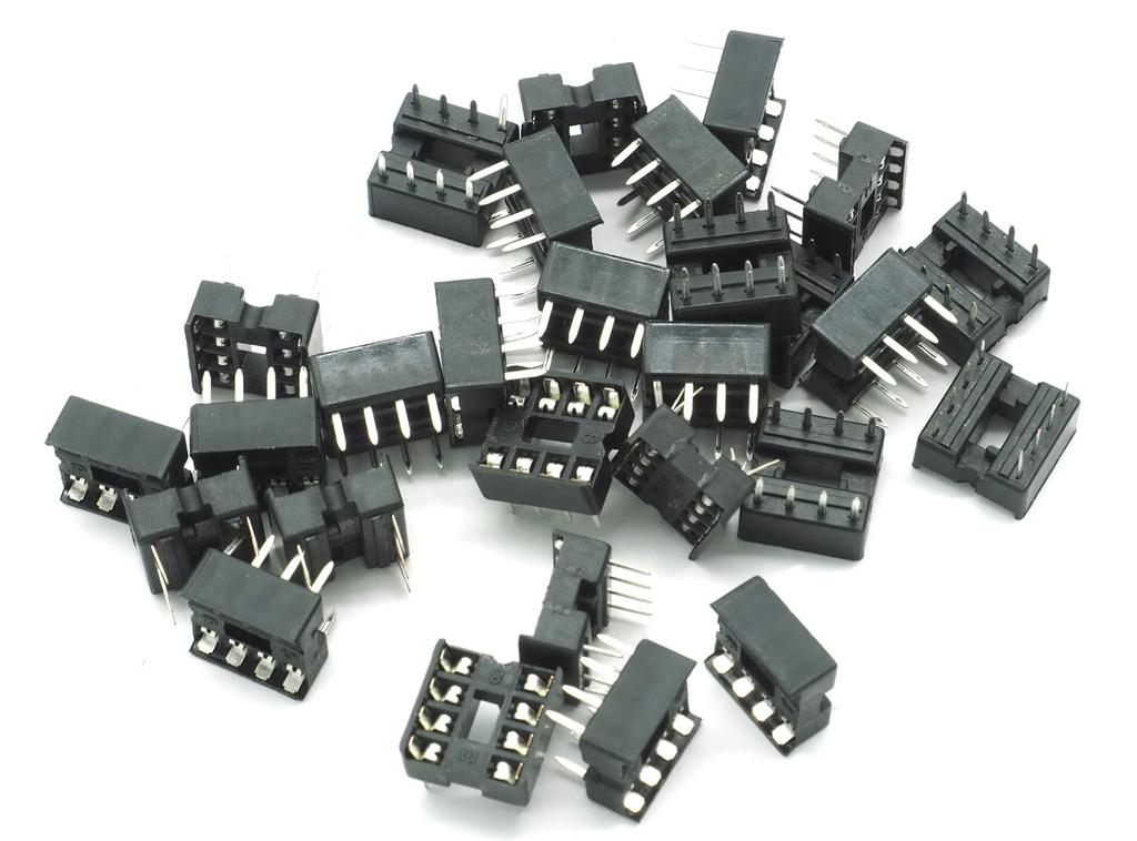 Audio Fan IC Socket 8 Pin Flat Pin Pack of 10