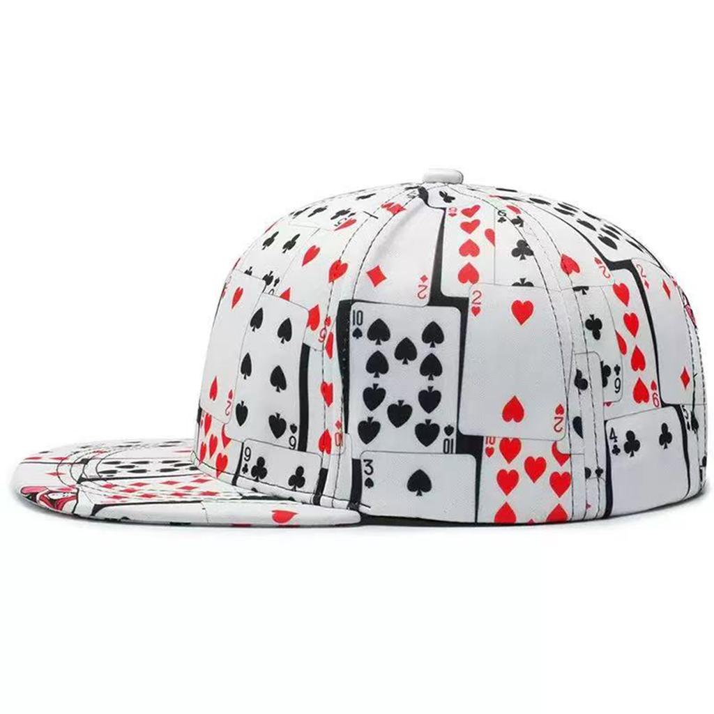 Unisex Hip-hop čepice s potiskem pokerových karet Jaro Podzim Venkovní Nastavitelné Ležérní Baseballové čepice Ochrana proti slunci Sportovní čepice