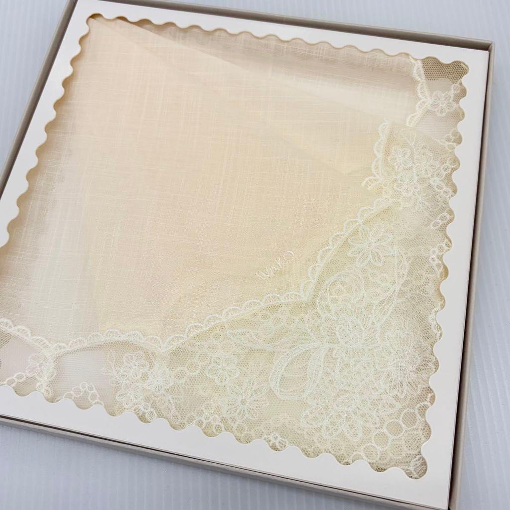 Used Unused WAKO Lace Handkerchief Ginza Wako Floral Lace Handkerchief