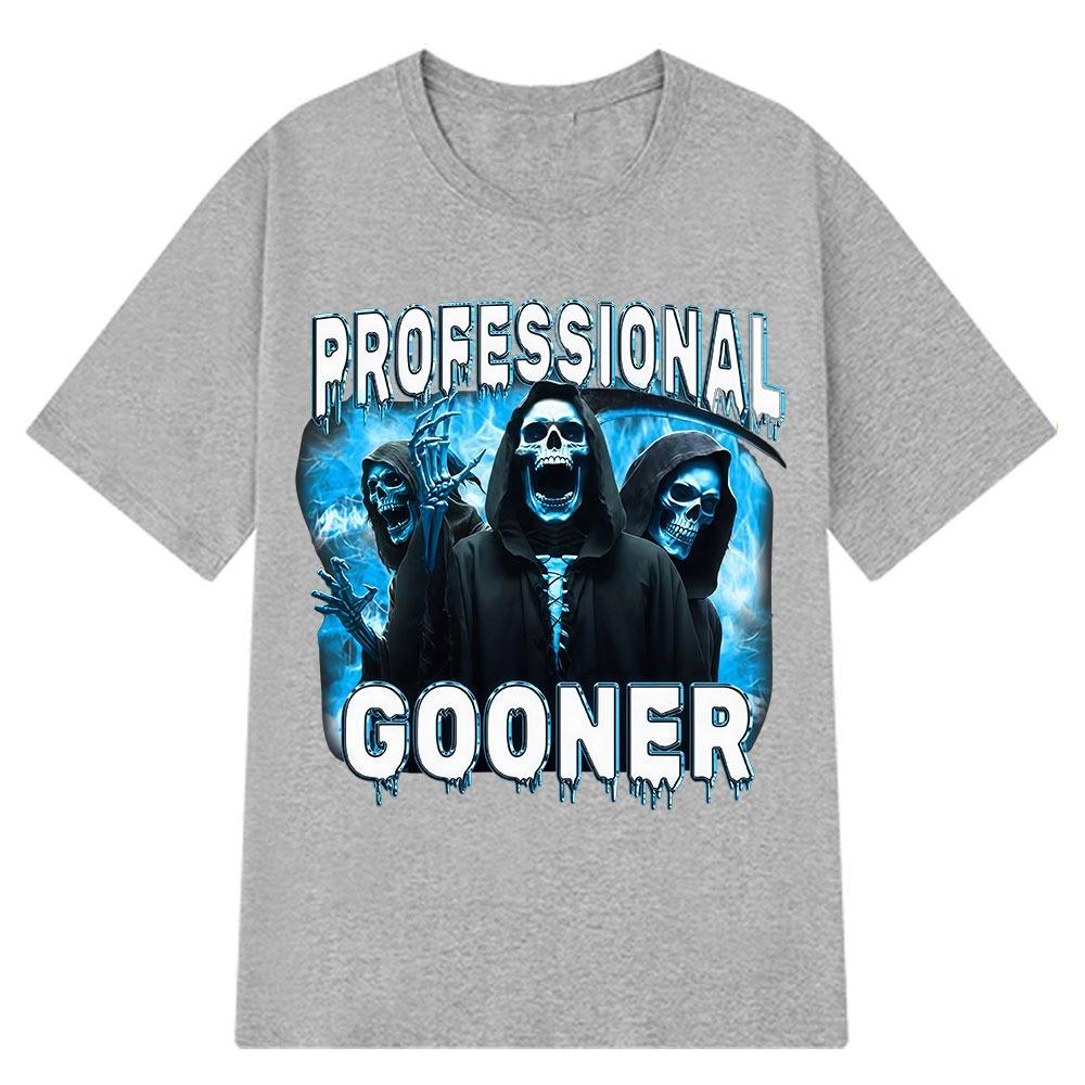 

Professional Goone Attack Funny Skeleton Fans Men and Women T-shirt Goo Joke Party Neutral Hip Hop T-shirt Harajuku Tees 4XL