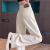 Apricot High-Waisted Wide-Leg Jeans for Women - Spring/Autumn Korean Style, Slimming and Drapey, Floor-Length Trousers.