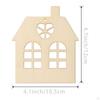 10Pcs Wooden House Cutout Ornaments with Rope Handmade Unfinished Cutouts for Scrapbook