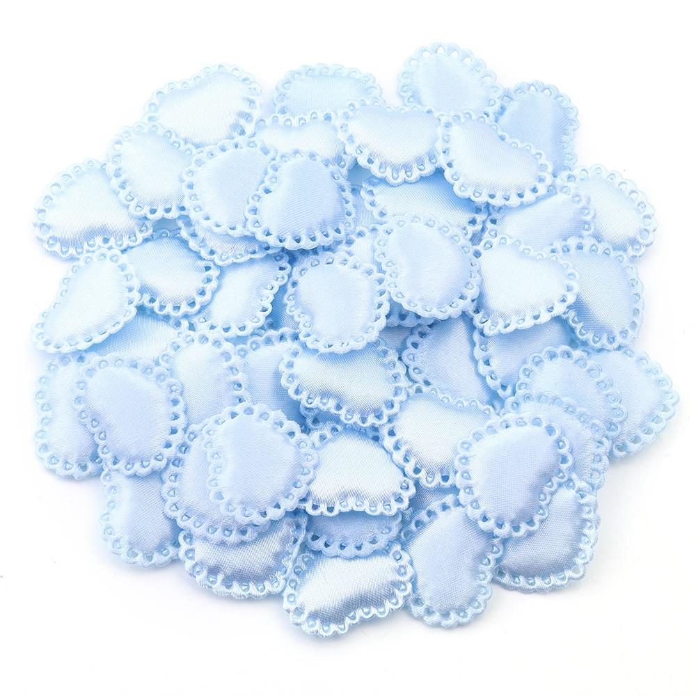 50Pcs/Lot Colorful Fabric Love Heart Petals Sponge Petal Patches For DIY Wedding Party Hairclip Clothing Decoration Supplies