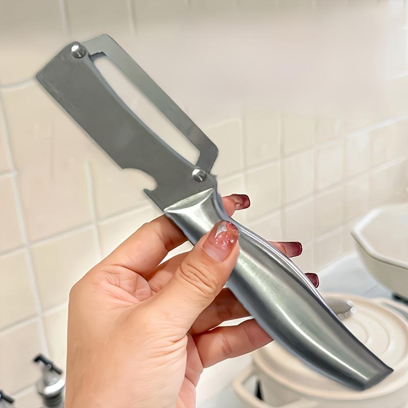1 pieza Pelador de Verduras de Acero Inoxidable Resistente con Mango Ergonómico - Hoja Gruesa para Calabazas, Zanahorias, Patatas | Seguro para Alimentos, Duradero Cocina