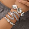 3 Pcs/Set Exaggerated Geometric Bangle Metal Women's Hand Bracelet Delicate Bracelet Set  Women