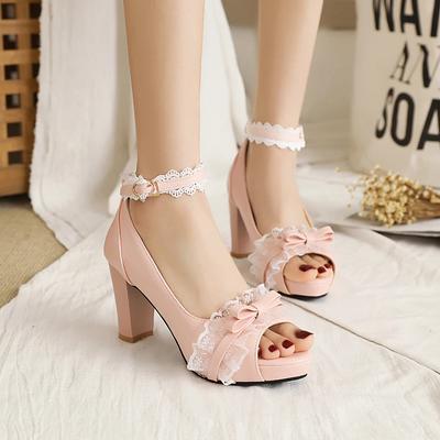 Moda Feminina Verão Salto Alto Renda Malha Scarpins Boca de Peixe Salto Alto Sandálias Plataforma Feminina Vestido de Noite Sapatos de Casamento Feminino 32-46