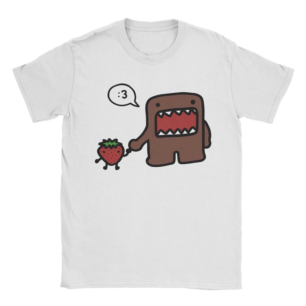 Streetwear TShirt Domo Kun Cotton TShirts Hipster Tee Shirt for Mens Beach Y2K Basic Printed Short Sleeve Clothes