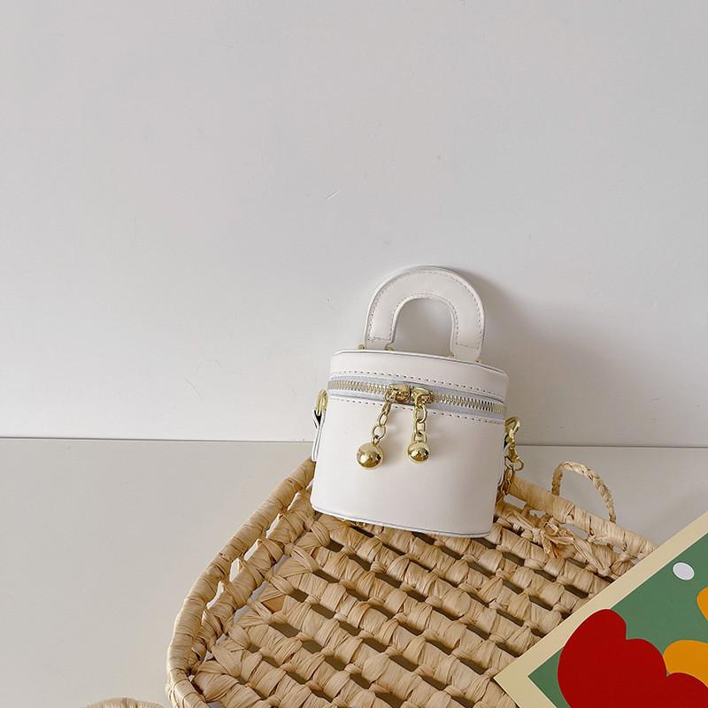 Trendy Yellow Mini Handbag For Kids Chic Girls Pu Leather Bucket Bag For Daily Use