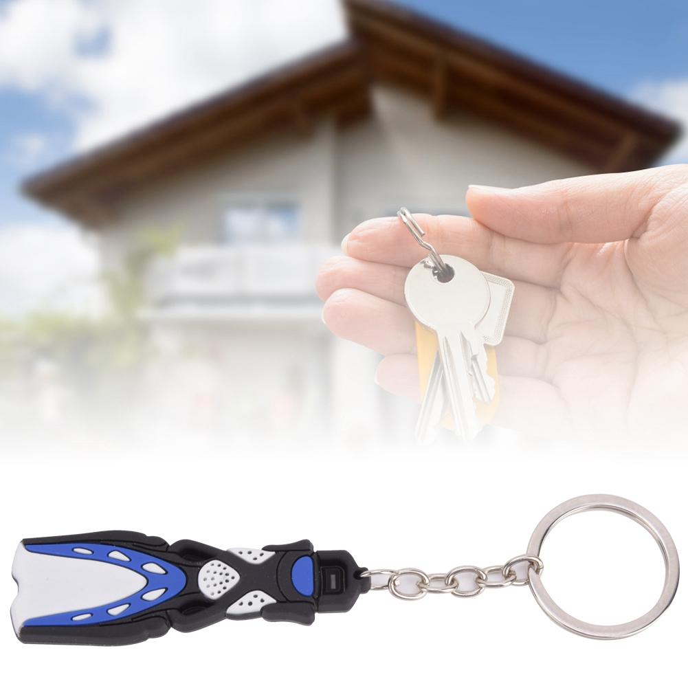 PVC Diving Theme Key Unique Short Flipper Shape Keychain Fin Key Gift