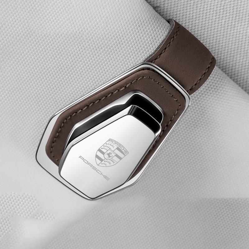 

1PC Car Sun Visor Glasses Sunglasses Storage Clip For Porsche Cayenne Panamera Macan 911 718 Taycan Boxster Cayman 918 Accessory коричневий