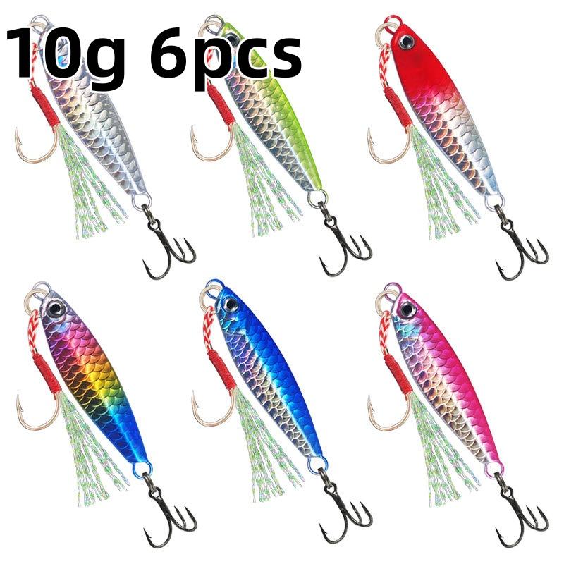 

6Pcs Jig Fishing Lures Bass Fishing Bait Weights Fish Metal Jigs Saltwater Lures Ice Isca Artificial Jigging Lure