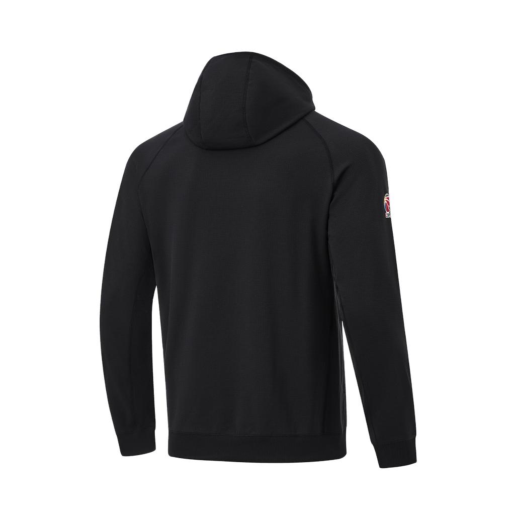 Li Ning Cba Series Professional Basketball Logo Print Sweatshirt Men Sweatshirt Black AWDT883-1