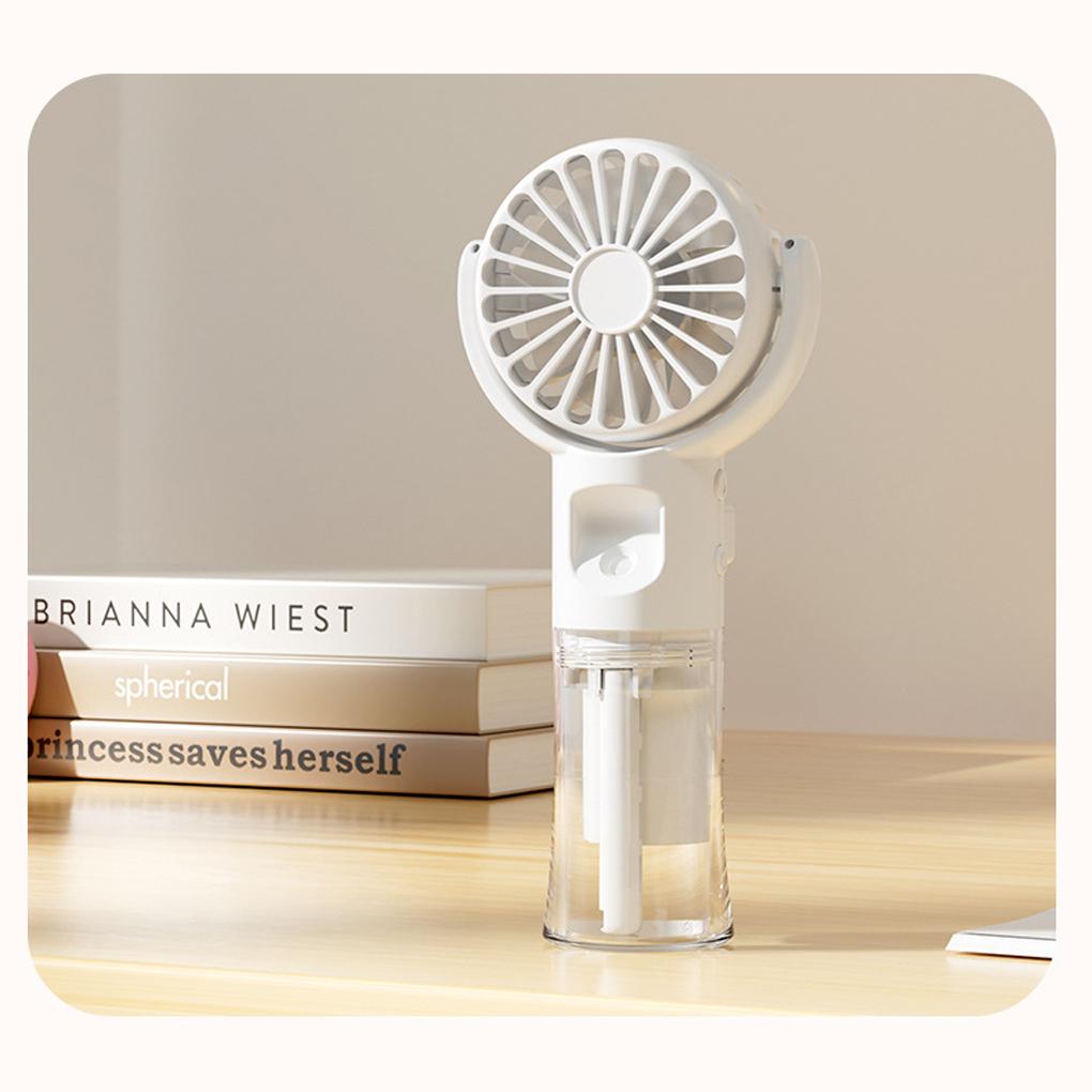 Portable Rechargeable Humidifier Fan 4-gear Wind Speed Regulation Beauty Moisturizing Mini Handheld