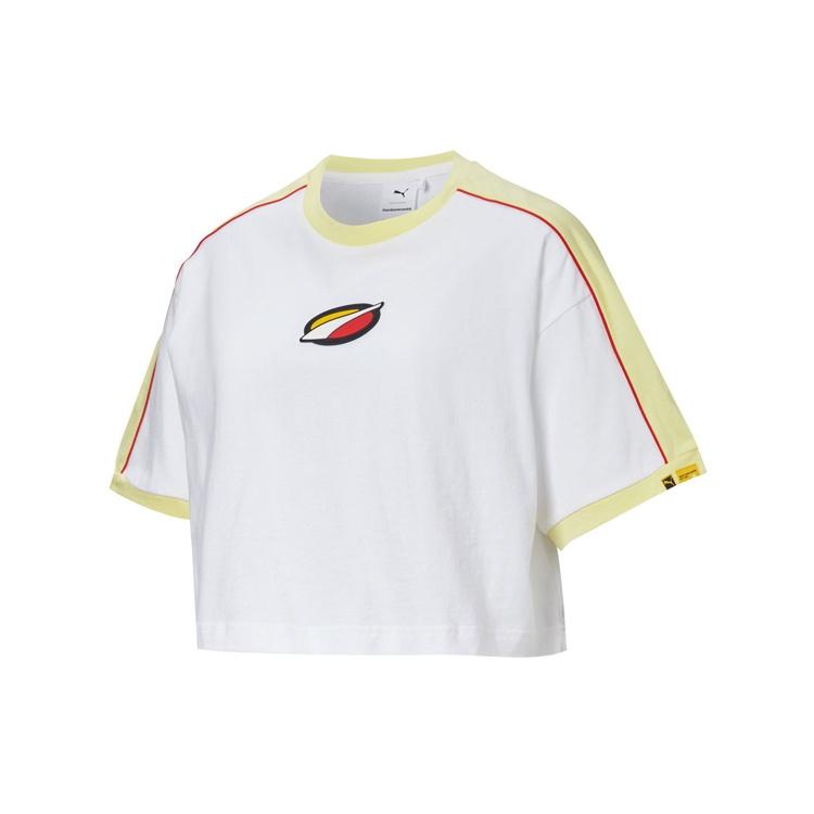 (WMNS) PUMA x Rdet Tee Multicolor Splicing Round Neck Short Sleeve White Women s 598074-02 S