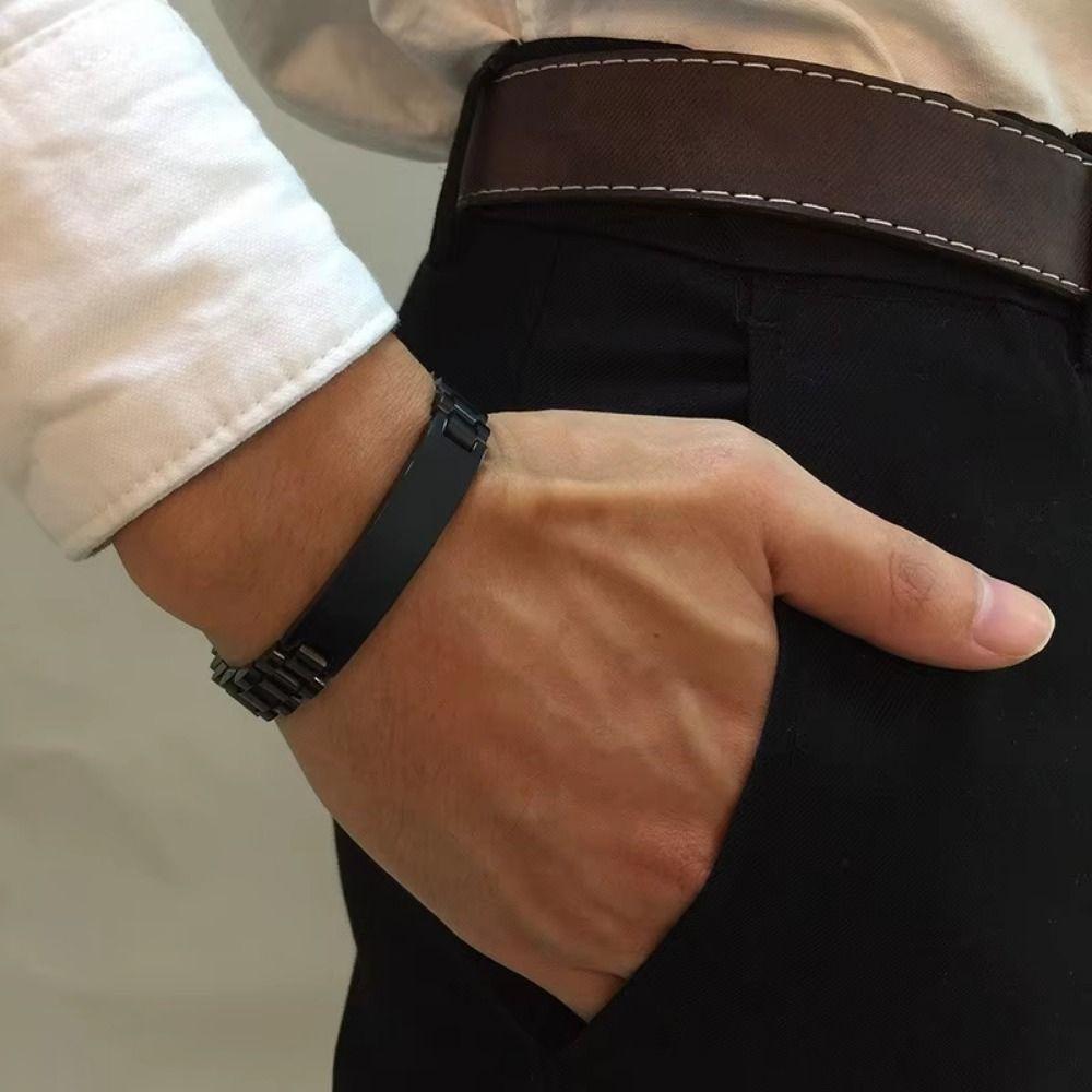 10MM -15MM Personalized Engraving Bracelet Stainless Steel Wrist Bangle for Men  Outdoor