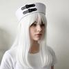 Chain Sweet Captain Hat Y2K Black Cosplay Sailor Hat Leather Buckle Sailor Hat  Festival Wear