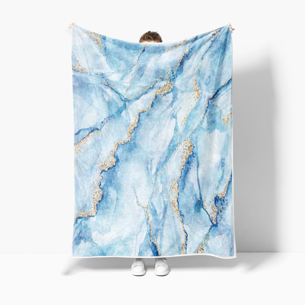 Marble Blanket Marbling Plush Nap Blanket Soft Lightweight Fluffy Flannel Fleece Throw Blanket for Sofa Couch Bed Camping Travel