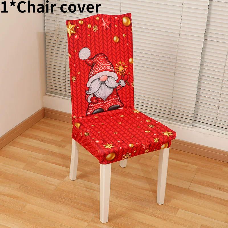 Santa Cartoon Christmas Claus Print Chair Covers Tablecloths Family Festivities