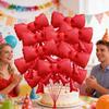 8Pcs 15-Inch Bowknot Foil Balloons, Matte Red Ribbon Mylar Balloons, Aesthetic Bow Shape Decorations for Wedding, Anniversary